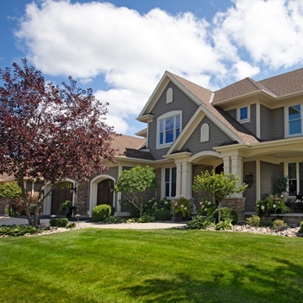 a house with nice lawn