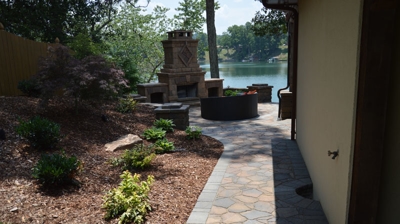 An outdoor fireplace Photo