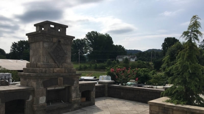 An outdoor fireplace Photo